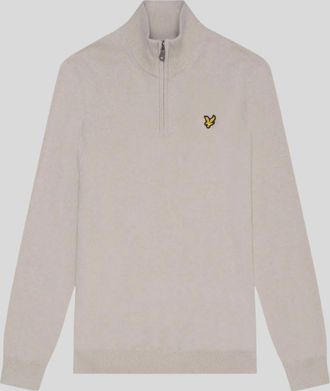 Lyle & Scott Lyle And Scott Mens Cotton Merino 1/4 Zip Jumper - Grey - Size: 42