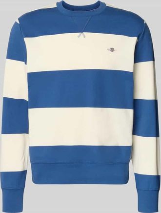 GANT Regular Fit Sweatshirt in Strick-Optik in Royal, Gr&ouml;&szlig;e XXXL