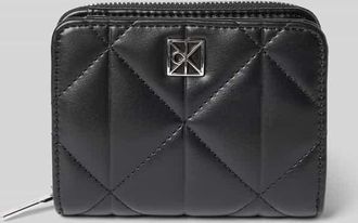 Calvin Klein Portemonnaie mit Steppnähten und Label-Applikation in Black, Größe 1