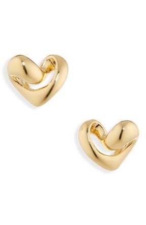 Monica Vinader Infinity Heart Stud Earrings in 18Ct Gold Vermeil at Nordstrom