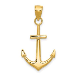 Diamond2Deal 14k Yellow Gold Gold Polished Anchor Pendant
