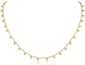 Kenneth Jay Lane Bezel Cubic Zirconia Shaker Necklace in Gold Plated at Nordstrom