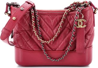 Chanel Gabrielle Hobo Chevron Aged Calfskin Small crossbody bag - Roze