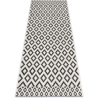 RugsX Rugsx - Alfombra Sisal Flat 49361960 Rombos Crema / Negro Black 140x200 Cm