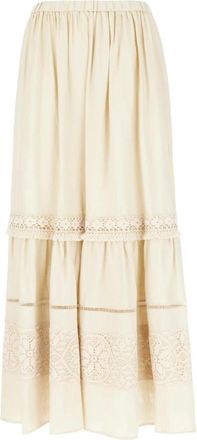 Max Mara Maxi Rok - Dames - Maxi Rokken - Beige - 3XS - Rokken
