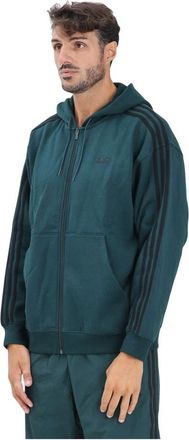 adidas Hoodies & sweatvesten, Heren, Groen, L, Katoen, Groene Zip Hoodie Oversize Sweater
