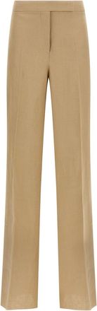 Max Mara Beige Regular Flat Front Pants