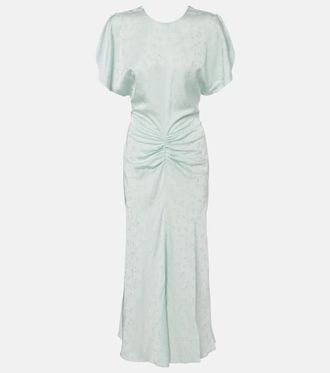 Victoria Beckham Vestido midi en jacquard fruncido