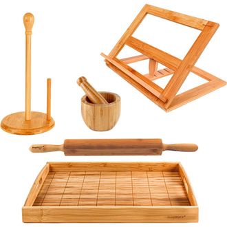 Berghoff 6-Piece Bamboo Kitchen Set in Beige at Nordstrom Rack