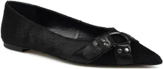 Zigi Soho Hilo Pointed Toe Flat in Black Calf Hair at Nordstrom, Size 10