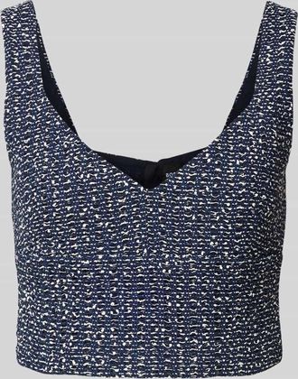 HUGO BOSS Regular Fit Blusentop mit V-Ausschnitt Modell Balitar in Marine, Gr&ouml;&szlig;e 46