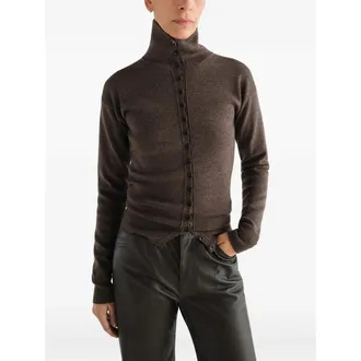 Christophe Lemaire Buttoned Wool Cardigan - Brown