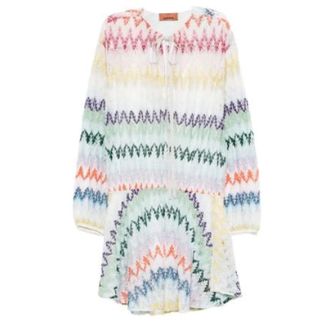 Missoni Knitted Dresses, female, Multicolor, Size: 2XS Zigzag Knit Mini Dress