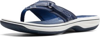 Clarks Womens Breeze Sea Flip Flop, New Navy Synthetic, 9.5 UK M