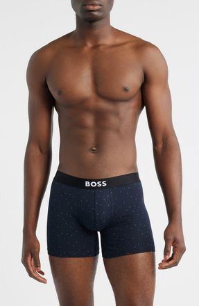 BOSS Assorted 3-Pack Power Stretch Cotton Boxer Briefs in Navy/Grey Assorted at Nordstrom, Size Xx-Large