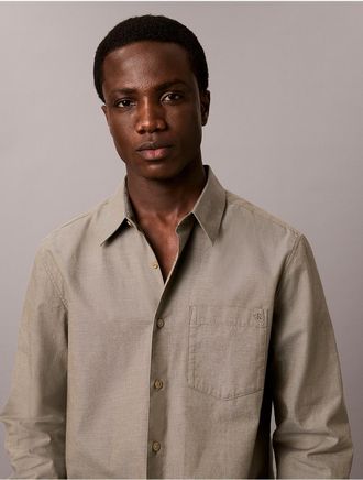 Calvin Klein Mens Oxford Classic Button-Down Shirt - Green - 2XL