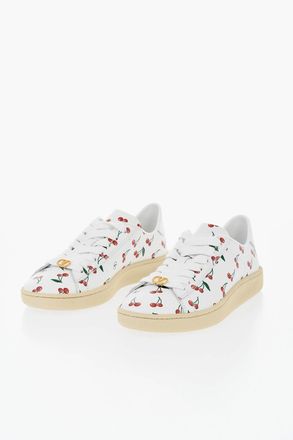Valentino Patterned Leather Sneakers CHERRY Valentino