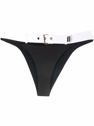 Moschino two-tone buckle briefs - women - Polyamide/Spandex/Elastane - 4 - Black