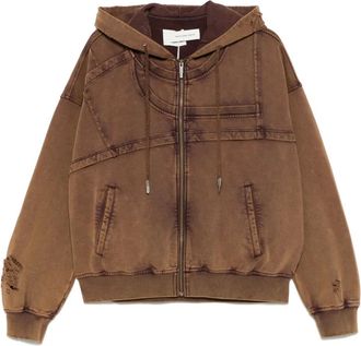 Feng Chen Wang Felpa con cappuccio e logo - Marrone