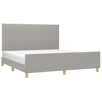 vidaXL Cama Sin Colch&oacute;n Tela Gris Claro 160x200 Cm Vidaxl