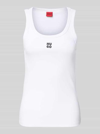 HUGO BOSS Tanktop mit Label-Stitching Modell Datamia in Offwhite, Gr&ouml;&szlig;e M