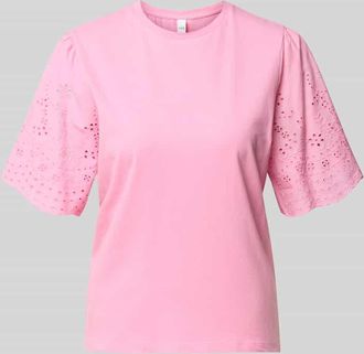 Vero Moda T-Shirt mit Lochstickerei Modell LEX in Mauve, Gr&ouml;&szlig;e XL