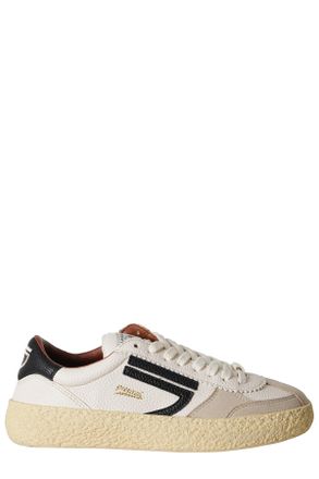 Puraai White 1.01 Vintage Suede-Leather Low-Top Sneakers
