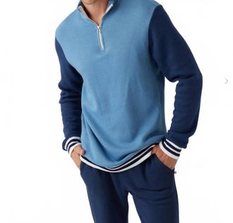 Sol Angeles Zip Sweater Top In Atlantic