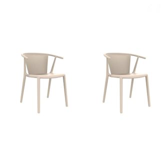 Resol Set 2 Sillas Interior, Exterior Marfil Woody Flat Resol