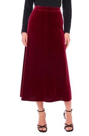 Vince Camuto Velvet A-Line Midi Skirt in Crimson at Nordstrom Rack, Size Medium