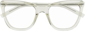 Saint Laurent Cat-Eye Acetate Frame Eyeglasses - Green
