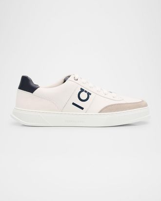 Ferragamo Men & apos;s Alaska Gancio Leather Low-Top Sneakers