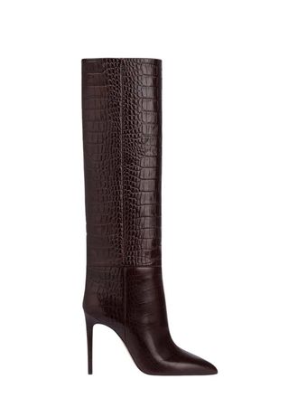 PARIS TEXAS Lederstiefel mit Krokodilpr&auml;gung