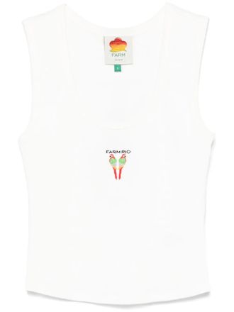 Farm Rio Tanktop met borduurwerk - Wit