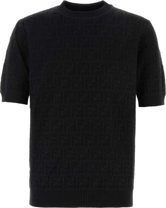 Fendi Maglione con motivo FF - Nero