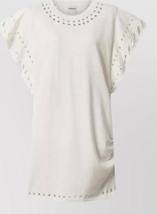 Isabel Marant mini dress laser cut ruffled sleeves