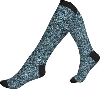 Generic Unisex,Adults Compression Socks Bling Sparkly Gemstone Blue Print Casual Socks Classic Hiking Socks Personalized Wicking Socks For Trainer Winte Hikin