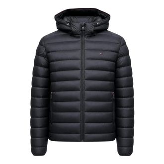 Tommy Hilfiger Jassen, Heren, Zwart, S, Leer, Hooded Jacket