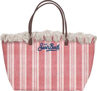 MC2 Saint Barth City Bag Fringe - Dames - Shoppers - Rood - ONE Size - Katoen - Tassen