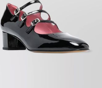 Carel patent leather block heel pumps