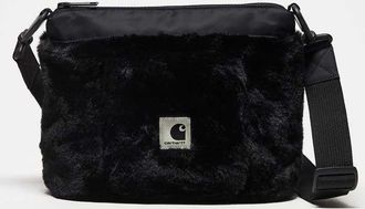 Carhartt Work in Progress Olney - Borsa nera in pelliccia sintetica-Nero