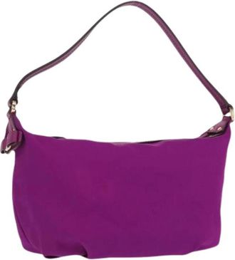 Ferragamo Pre-owned Shoulder Bags, female, Purple, Size: ONE SIZE Pre-owned Nylon Shoulder Bag
