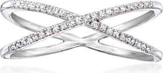 RS Pure by Ross-Simons Diamond Crisscross Ring in Sterling Silver