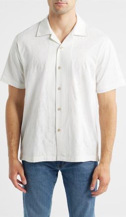 Tommy Bahama Palm Fresco Beach IslandZone Button-Up Camp Shirt in Coconut at Nordstrom, Size Medium