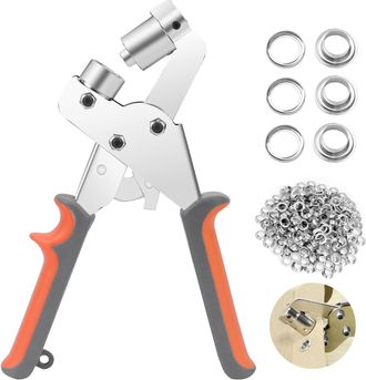 OEM Pince A OEillets - Perforateur &Agrave; OEillets Avec Aimant Int&eacute;gr&eacute; - Pour Cuir Tissu B&acirc;che Pvc - 500 Pi&egrave;ces OEillets M&eacute;tal &Oslash;10 Mm