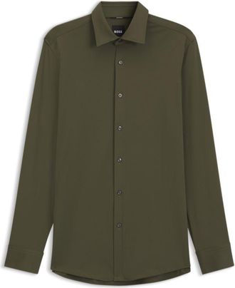 BOSS Slim-fit shirt in Italian-made performance-stretch jersey
