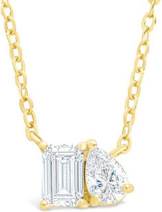Sterling Forever Guinevere Cubic Zirconia Pendant Necklace in Gold at Nordstrom