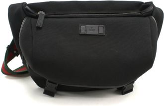Gucci Black Canvas Shoulder Bag Sling Bag (Pre-Owned)