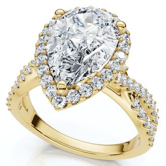 Pompeii3 Certified 3Ct Pear Shape Diamond Engagement Ring 14k Gold or Platinum Lab Grown