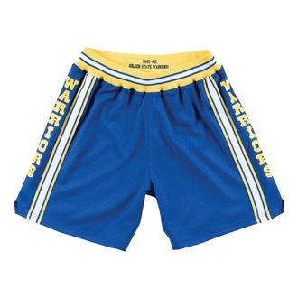 Mitchell & Ness NBA Authentic Shorts Golden State Warriors Road 1981-82 Blue Yellow ASHRGS18038-GSWROYA81